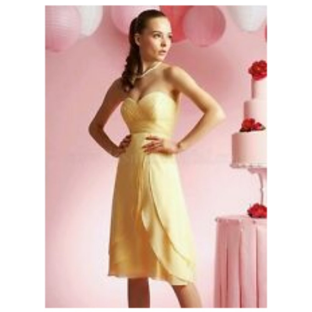 B2 by Jasmine Lemon Chiffon Bridesmaid Dress